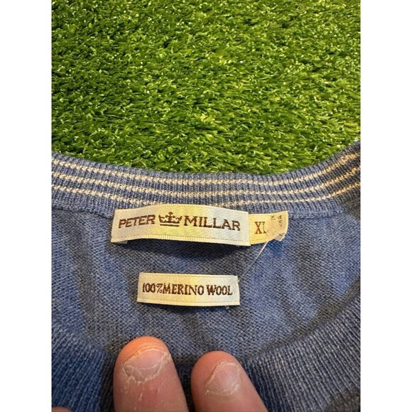 Peter Millar sweater mens extra large blue merino wool breathable lighweight P - Picture 2 of 15